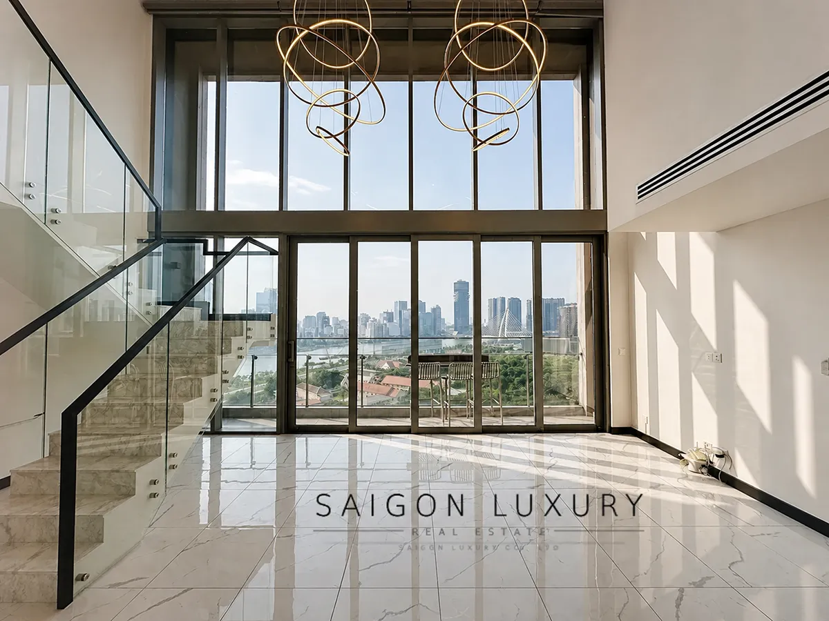 3dup-lex-empire-ntcb Cho thuê Duplex 4 phòng ngủ Empire City – Tòa Tilia, view sông và thành phố, nội thất cơ bản