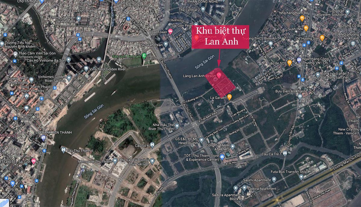 Vị trí khu biệt thự Lan Anh Thủ Thiêm