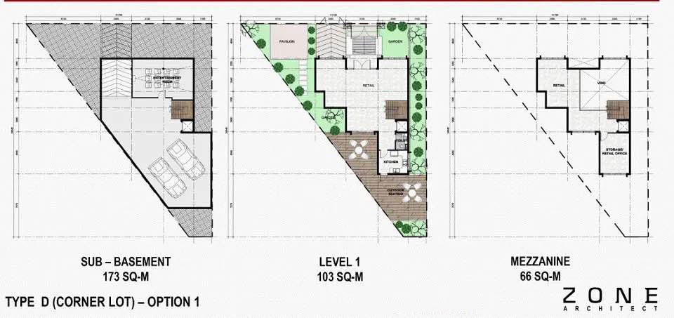 Mặt bằng tầng1 King Crown Village Thảo Điền