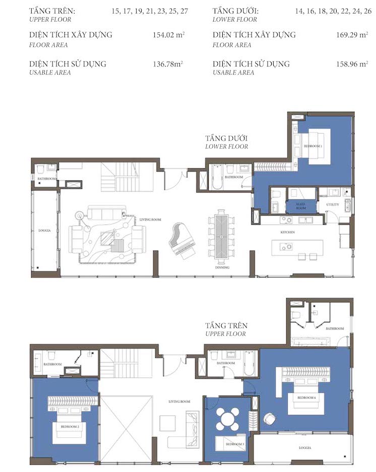 Layout Duplex toà Maldives Đảo Kim Cương
