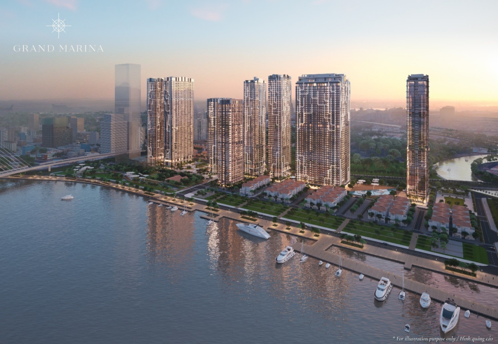 Khu biệt thự Vinhomes Ba Son nằm kế ngay dự án bất động sản hàng hiệu lớn nhất thế giới Mariott & JW Mariott, căn hộ Grand Marina Saigon