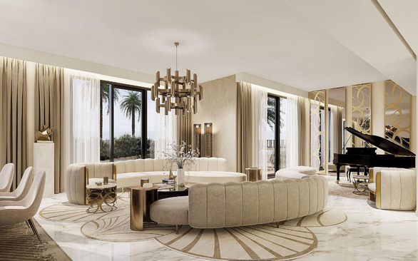 Dinh thự phiên bản giới hạn Signature Villas đánh dấu thiết kế nội thất đầu tiên của biểu tượng thời trang toàn cầu ELIE SAAB tại Ai Cập - Ảnh: Design Middle East
