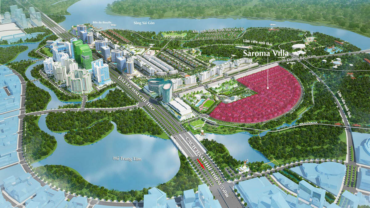 Location of Sala Đại Quang Minh villa community