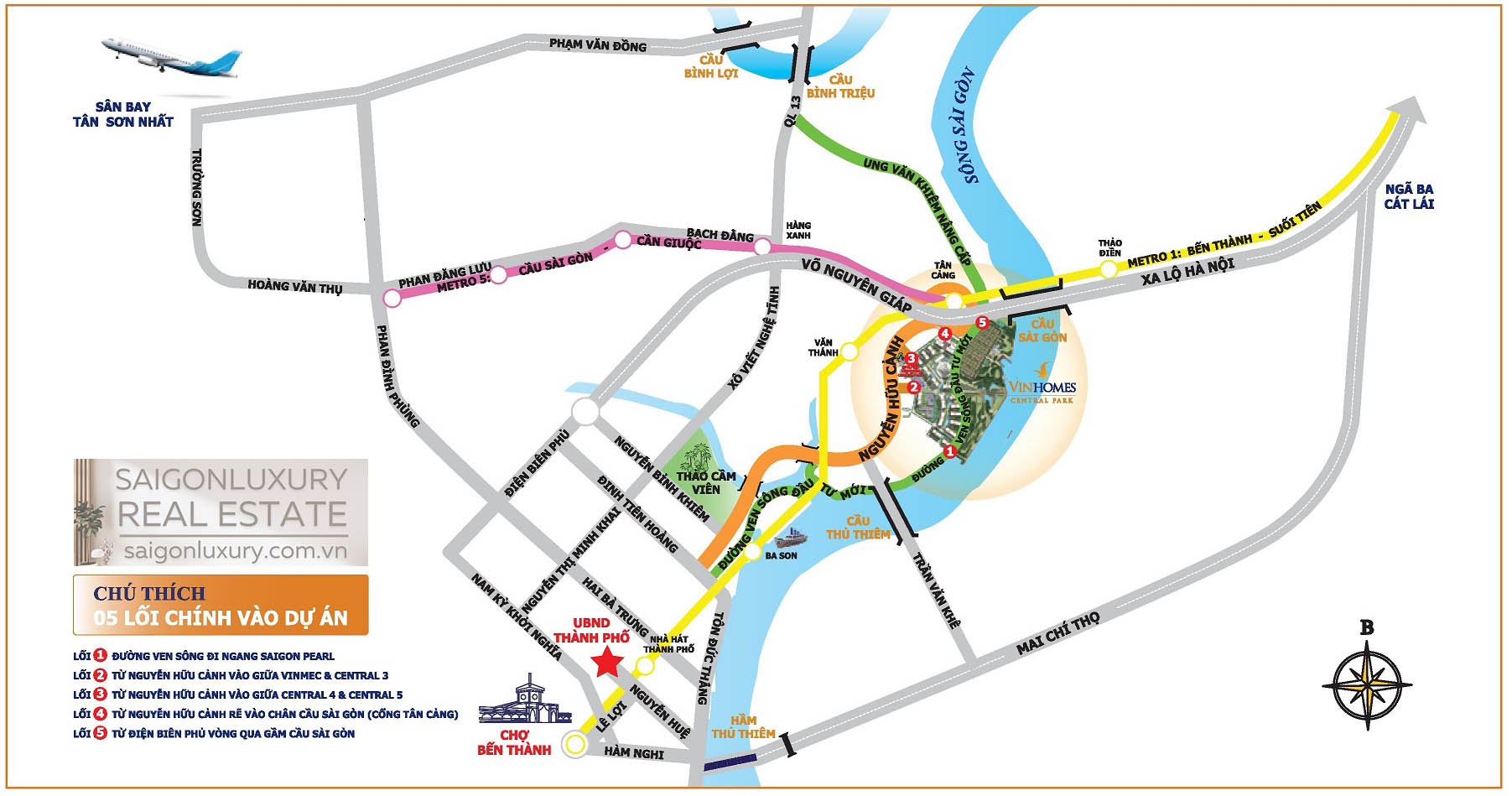 Vị trí Vinhomes Central Park, Tân CẢng