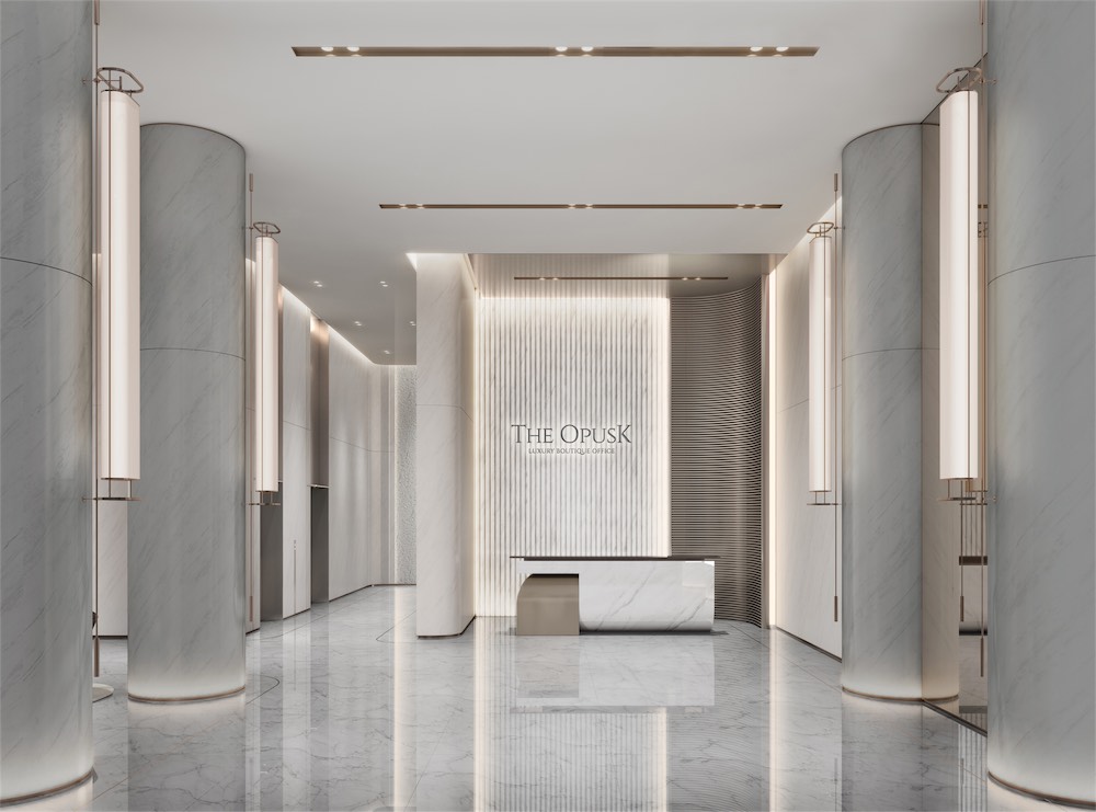 Phối cảnh đại sảnh tại Luxury Boutique Office - The Opusk Residence