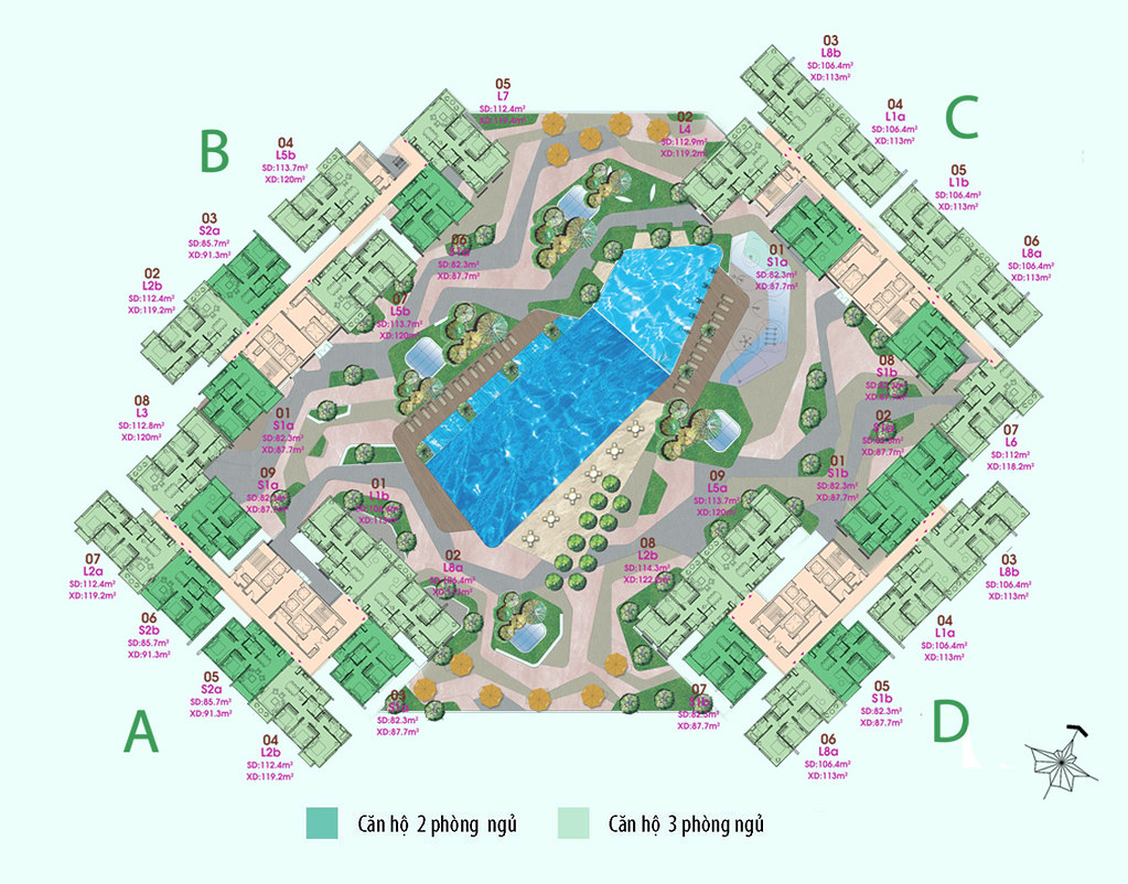 Mặt bằng tầng Sadora Apartment