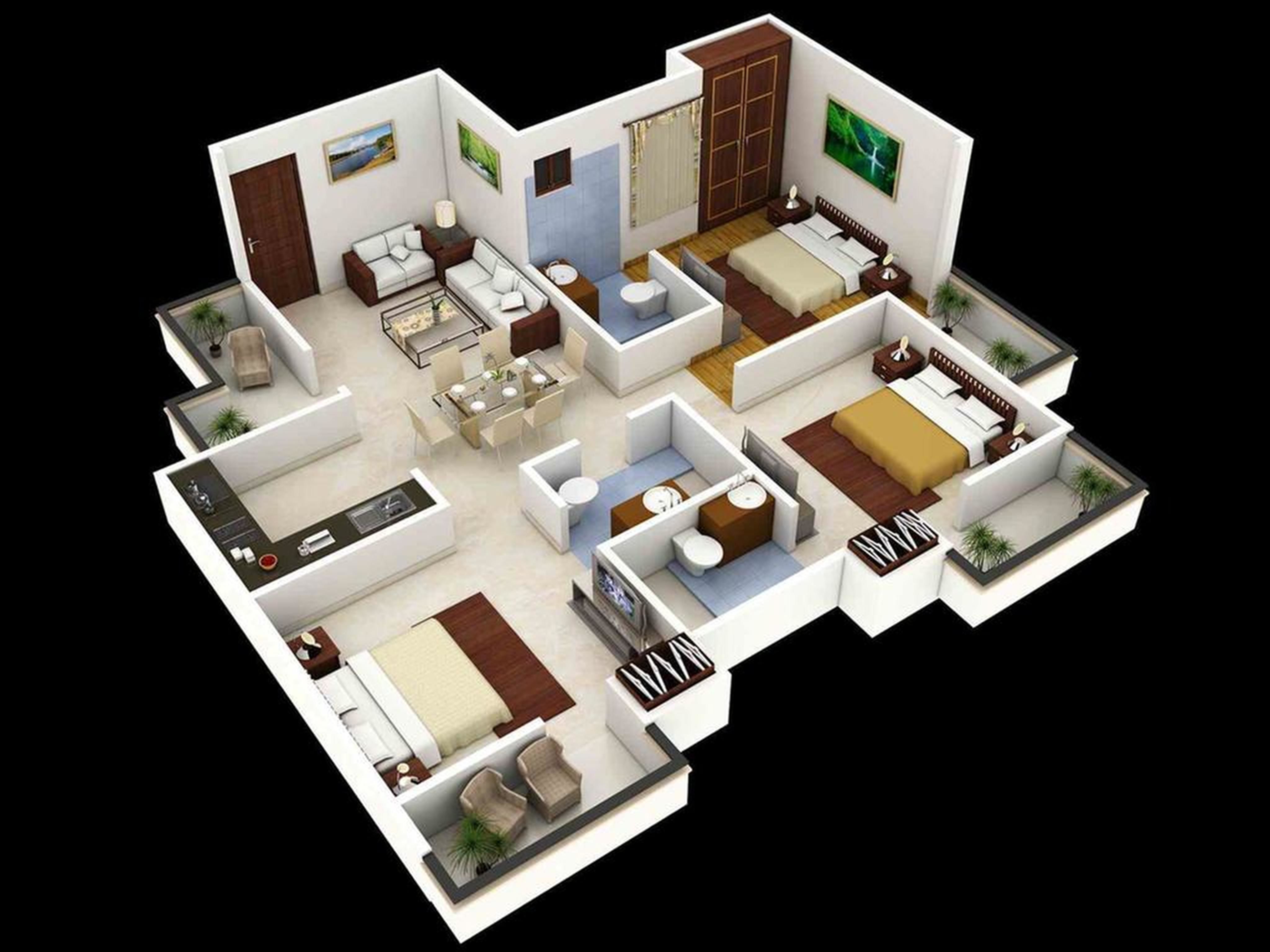 Mẫu thiết kế nội thất chung cư 3 phòng ngủ đẹp tiện nghi và giá tốt