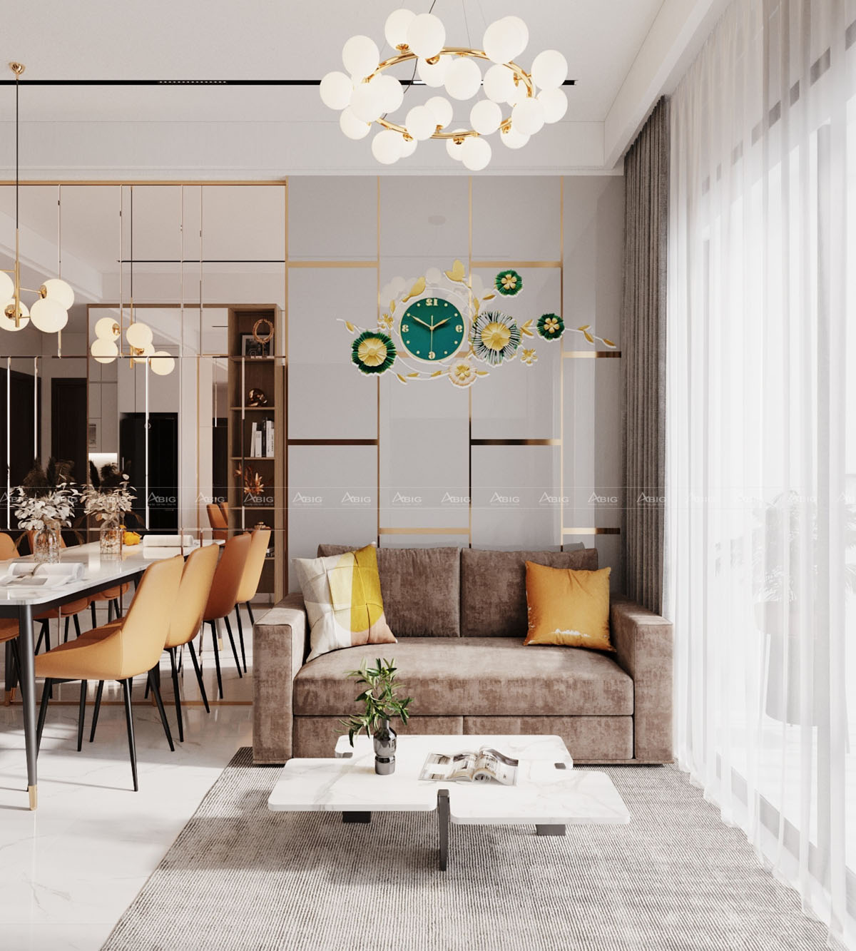 Thiết kế nội thất căn hộ chung cư Grand Marina Saigon Bason Quận 1 - Nội Thất ABIG