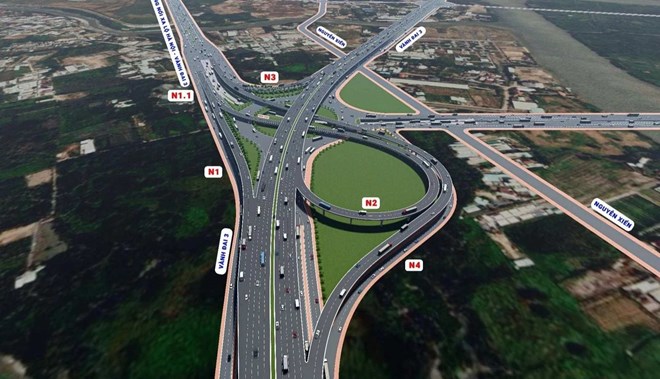 Phối cảnh nút giao Gò Công trên đường Vành đai 3 TPHCM. Ảnh: Sở Giao thông công chánh TPHCM