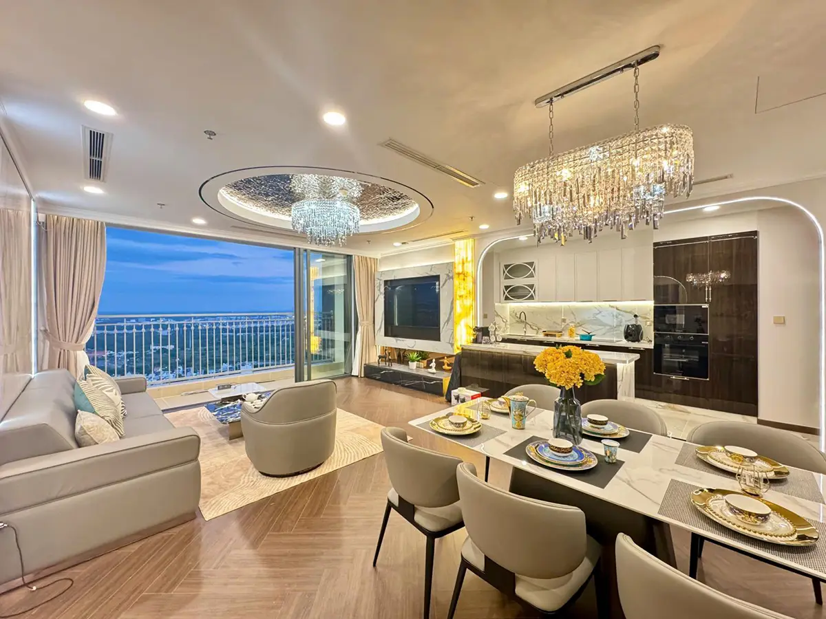 54pn-park-5-view-song Sell Vinhomes Central Park – Park 5 apartment | Floor 38 | 3BR | 140.4m² | Pink book | 28.5 billion