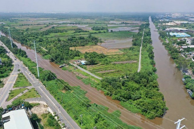 Vị trí xây Khu đô thị Đại học Quốc tế. Ảnh: Anh Tú