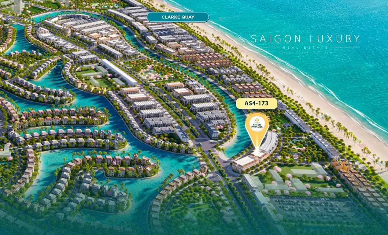 AS4-173-vinhomes-green-paradise2 Bán shophouse biển 2 mặt tiền Vinhomes Green Paradise – căn AS4-173 Clarke Quay, vị trí độc bản ngay trục Thiên Đường Xanh