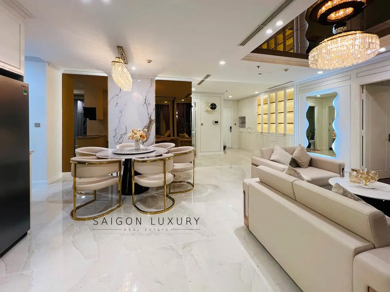 3VHCP-l1-12a-10 Bán gấp căn hộ 3PN Landmark 1 – Vinhomes Central Park, Layout đã xây sửa, full nội thất như hình